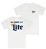 Red White And M1ller L1te Logo, Shades For Everyone, Every Style Imaginable, Summer, T-Shirt For Unisex Womenswear Top Casual...