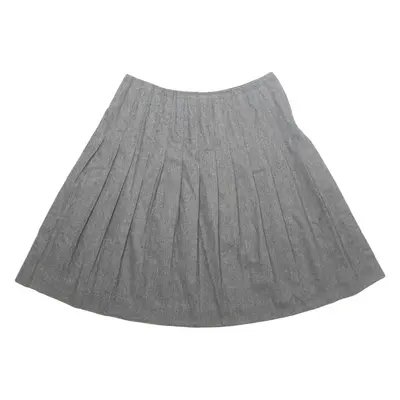EVAN-PICONE Womens Pleated Skirt Grey Midi Wool L
