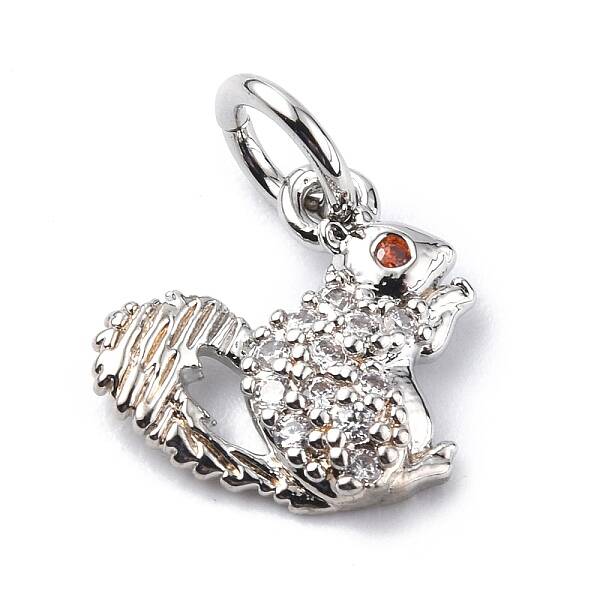 Brass Micro Pave Cubic Zirconia Charms