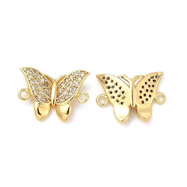 Brass Micro Pave Cubic Zirconia Connector Charms