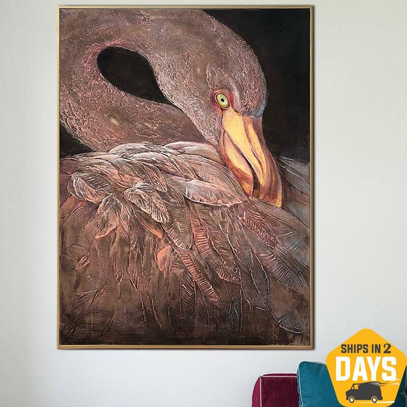 Swan Large Acrylic Painting Bird Oil Painting on Canvas Modern Art Contemporary Art Canvas Modern Over The Fire Place Living ...
