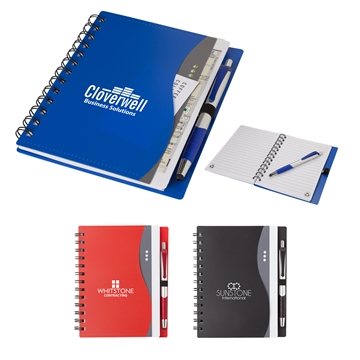 50 Custom Bellevue Junior Notebook w/Stylus Pen - 80 Pages & Front ...