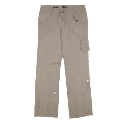 A NEW APPROACH Crop Y2K Trousers Brown Regular Straight Womens W30 L31