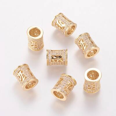 Brass Cubic Zirconia European Beads