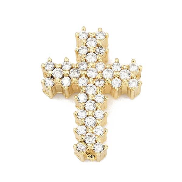 Brass Micro Pave Cubic Zirconia Beads
