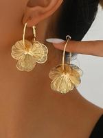 Hollow Out Flower Design Dangle Earrings, Fashionable Jewelry for Women, Trendy All-match & Exquisite Elegant Minimalist Earr...