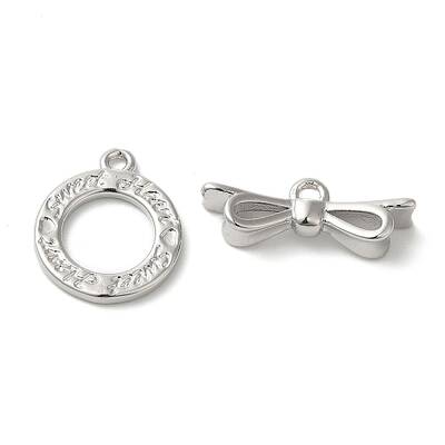 Brass Micro Pave Clear Cubic Zirconia Toggle Clasps