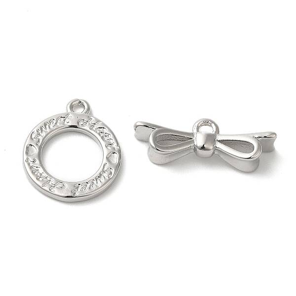 Brass Micro Pave Clear Cubic Zirconia Toggle Clasps