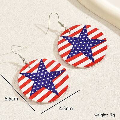 American Flag Earrings for Independence Day Celebration Party Wear Accessories