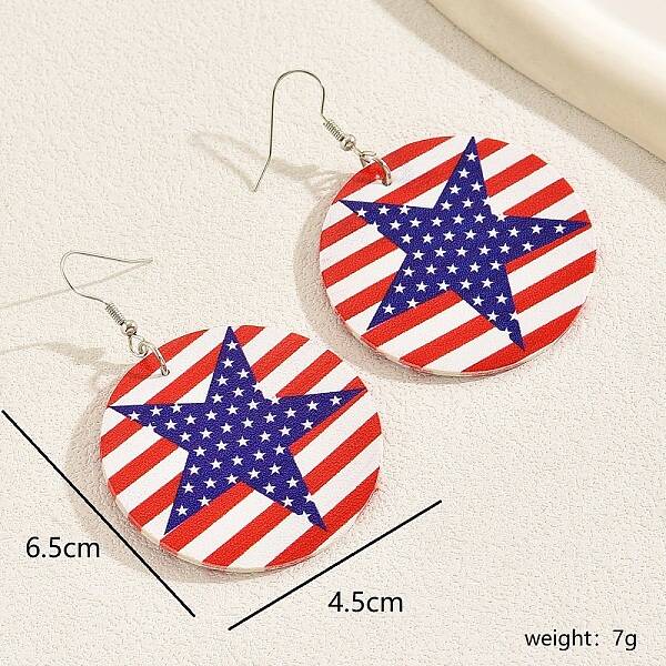 American Flag Earrings for Independence Day Celebration Party Wear Accessories