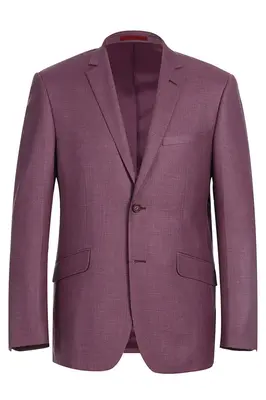 Burgundy Berry Mauve Men's Slim Fit Two Button Suit