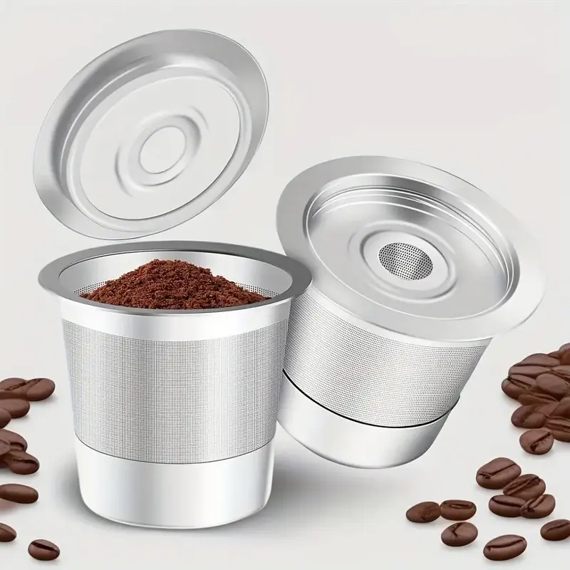 Stainless Steel Reusable Coffee Filter, 1 Count Durable  Coffee Filter with Lid, Coffee Making Tool for Home & Office Use