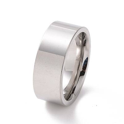 Non-Tarnish 201 Stainless Steel Plain Band Ring for Women