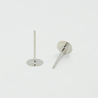 Earring Findings Flat Round Blank Peg Ear Studs