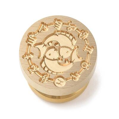 Golden Plated Round Shaped Wax Seal Brass Stamp Head