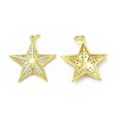 Brass Micro Pave Cubic Zirconia Pendants