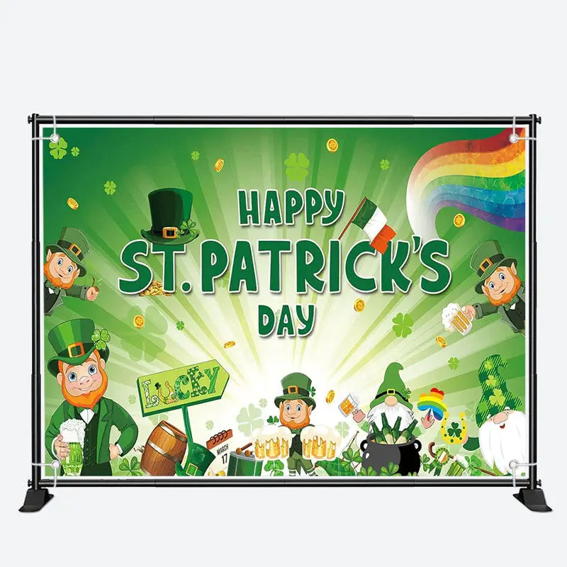 Lucky Green Light Beer Elf St Patricks Day Backdrop - Aperturee