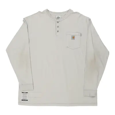 Carhartt Long Sleeve T-Shirt - 2XL Grey Cotton