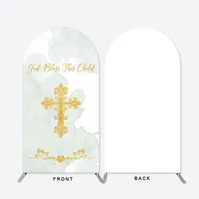 God Bless This Child Watercolor Baby Shower Backdrop - Lofaris