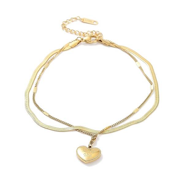 Ion Plating(IP) 304 Stainless Steel Chains Double Layer Multi-strand Bracelet