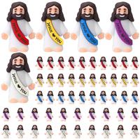 50/25 Pcs Mini Jesus Figures Little Jesus Figures Cute Jesus Ornament with Slogan Jesus love You to Hide and Seek Religious O...
