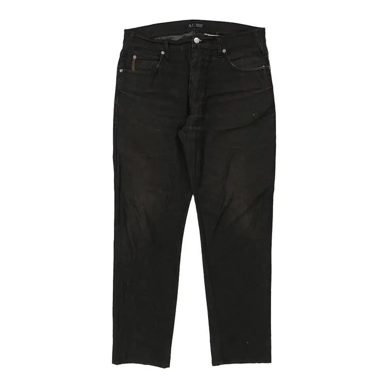 Armani Jeans Jeans - 33W 28L Black Cotton Blend