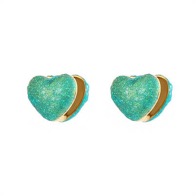 Heart Shape Golden 304 Stainless Steel Hoop Earrings