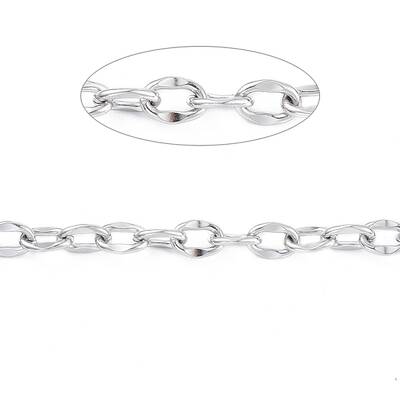 Tarnish Resistant 304 Stainless Steel Dapped Cable Chains
