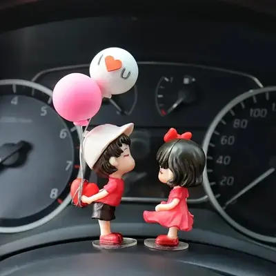 Cute Couple Statue Car Decoration, Car Accessories for Girls, Car Stuff, Cartoon Couple Car Decorative Ornament, Car Decor...