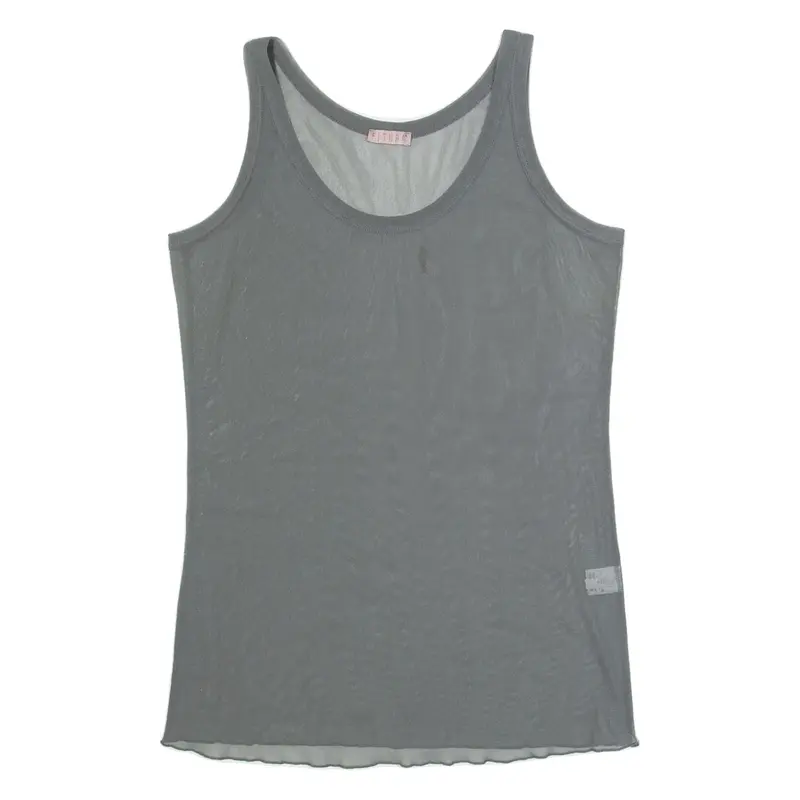 FUTURA Sheer Womens Vest Grey Sleeveless Nylon L
