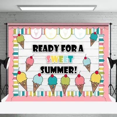 Ice Cream Wooden Ready For A Sweet Summer Backdrop