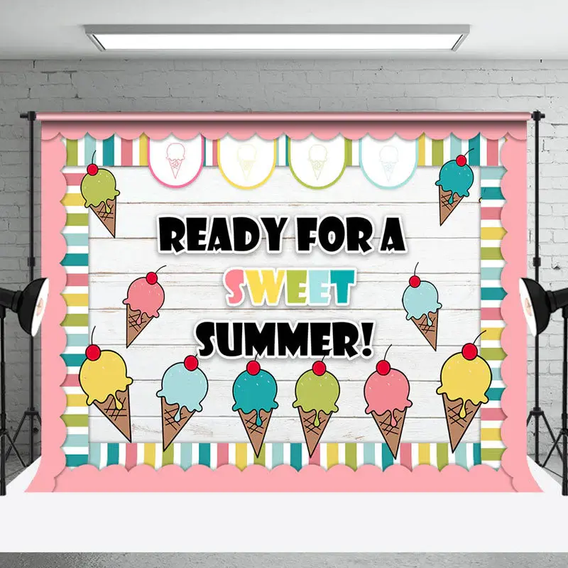 Ice Cream Wooden Ready For A Sweet Summer Backdrop