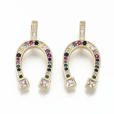 Brass Micro Pave Colorful Cubic Zirconia Pendants