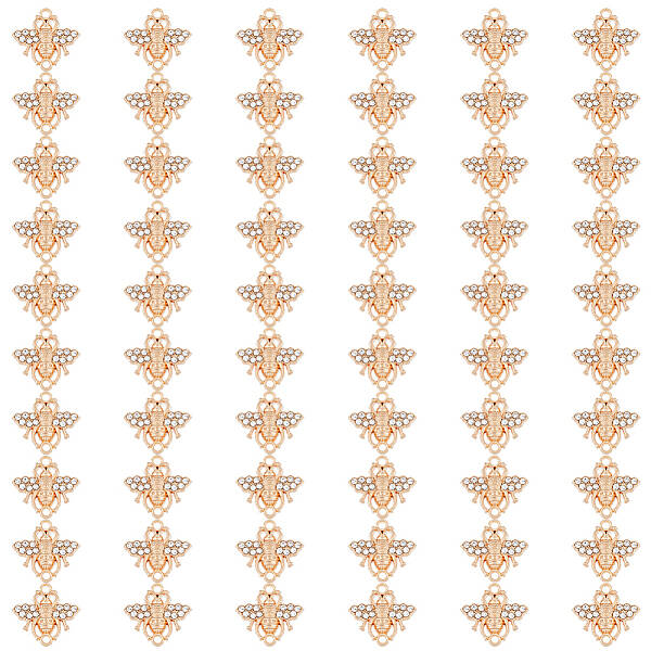 60Pcs Alloy Crystal Rhinestone Connector Charms
