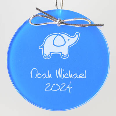 Elephant Keepsake Ornament - Circle