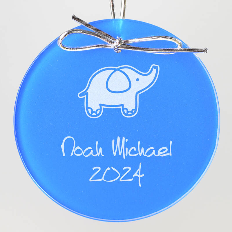 Elephant Keepsake Ornament - Circle
