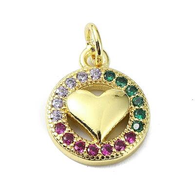 Brass Micro Pave Colorful Cubic Zirconia Pendants