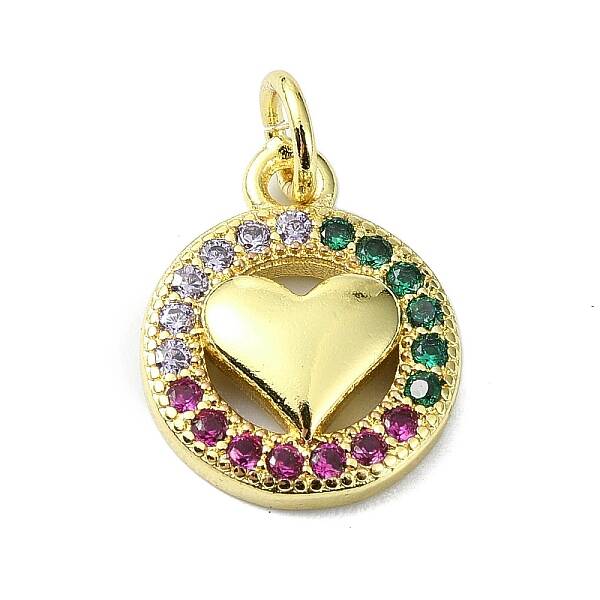 Brass Micro Pave Colorful Cubic Zirconia Pendants