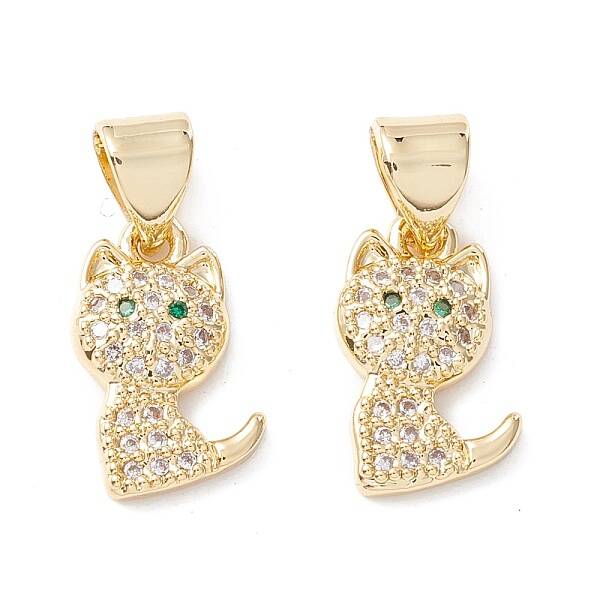 Brass Micro Pave Clear Cubic Zirconia Pendants