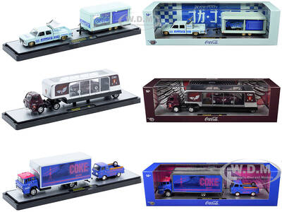 Auto Haulers Coca-Cola Set of 3 pieces Release 42 Limited Edition to 8200 pieces Worldwide 1/64 Diecast Models by M2 Machin...