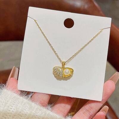 Rhinestone and Plastic Pearl Pendant Necklaces