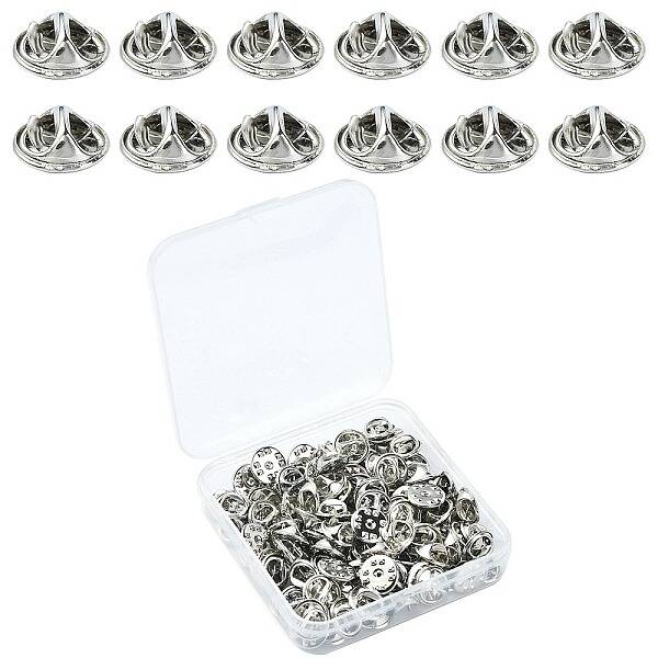 100Pcs Brass Lapel Pin Back Butterfly Clutches