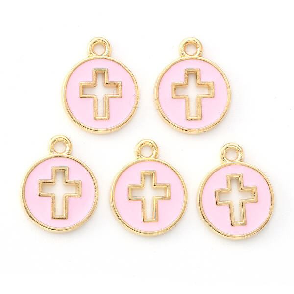 Light Gold Plated Alloy Enamel Pendants