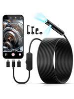 KAIWEETS Dual Camera HD Borescope Endoscope - 8 Adjustable LED Lights, IP67 Waterproof for Automotive, Plumbing & Home Inspec...