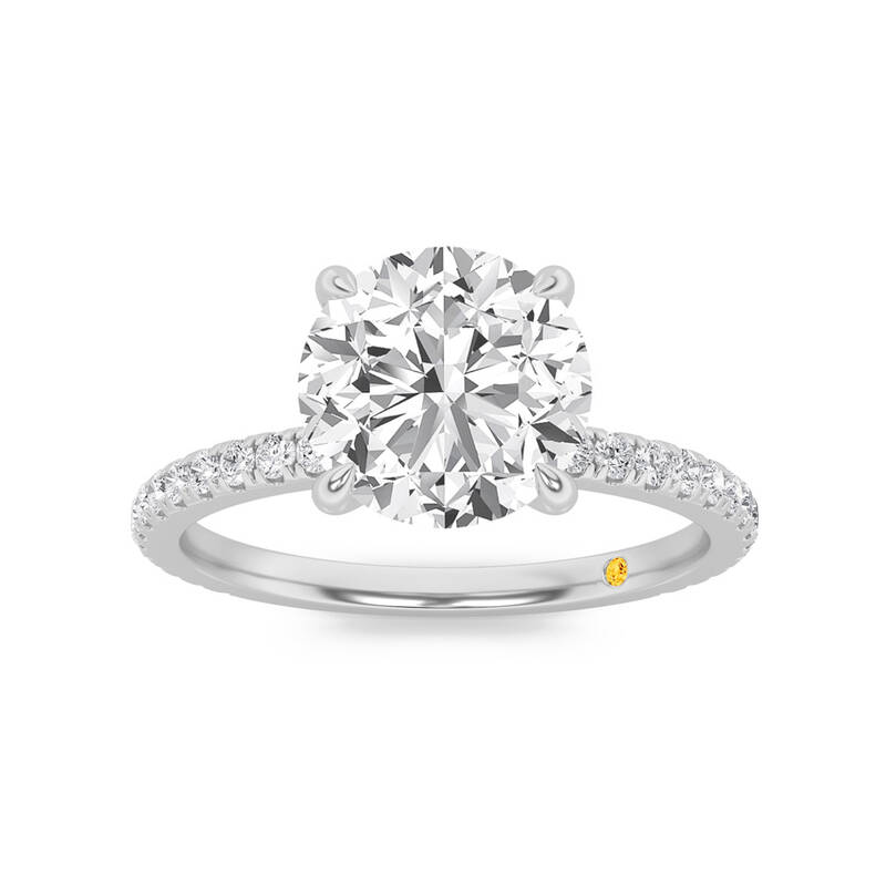 Florence Hidden Halo Round Lab Grown Diamond Engagement Ring | 18K White Gold 1 1/3 CT. TW.