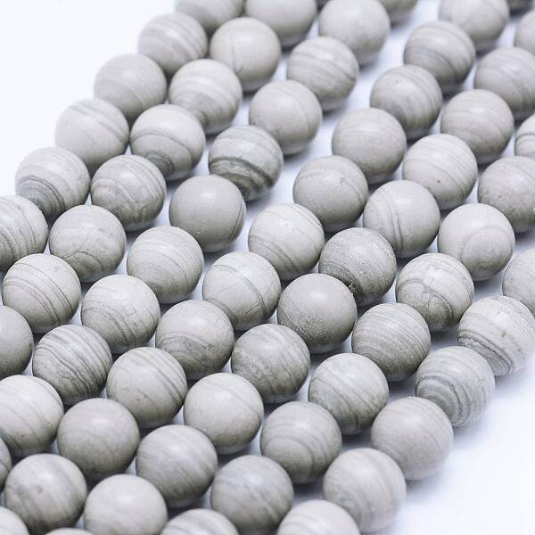 Natural Silver Line Jasper Beads Strands