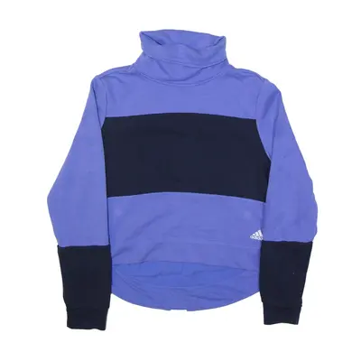 ADIDAS Sweatshirt Purple Roll Neck Womens S