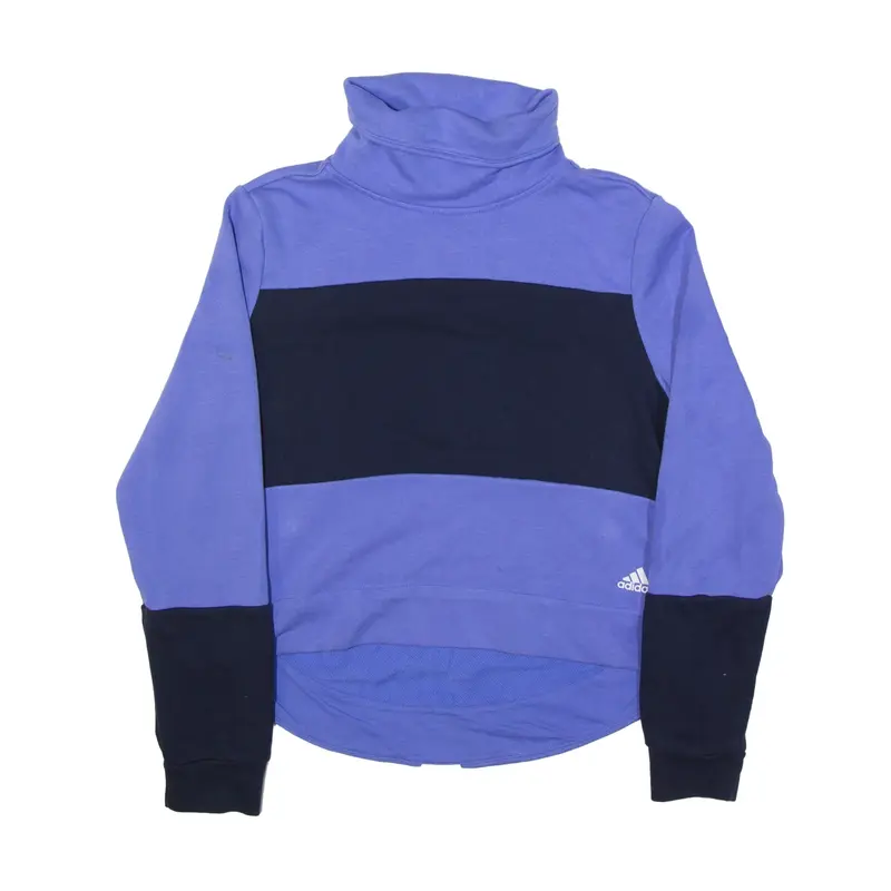 ADIDAS Sweatshirt Purple Roll Neck Womens S