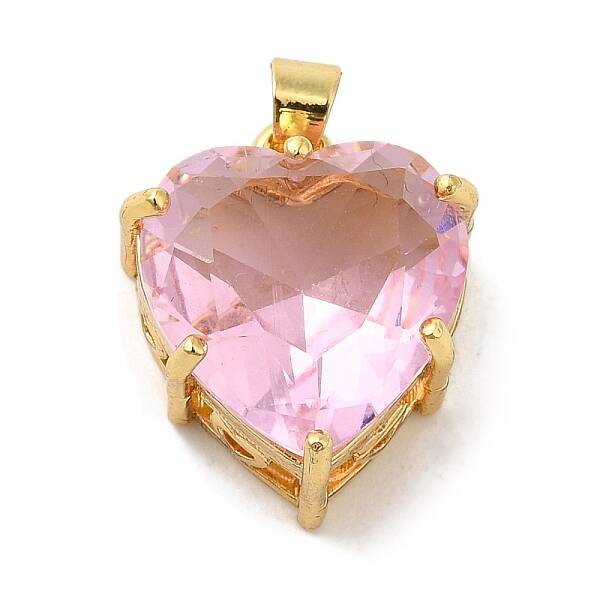 Golden Brass Micro Pave Cubic Zirconia Pendants