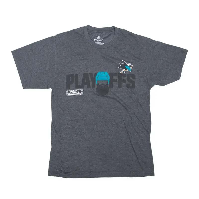 FANATICS San Jose Sharks Stanley Cup Playoffs USA T-Shirt Grey Short Sleeve Mens M